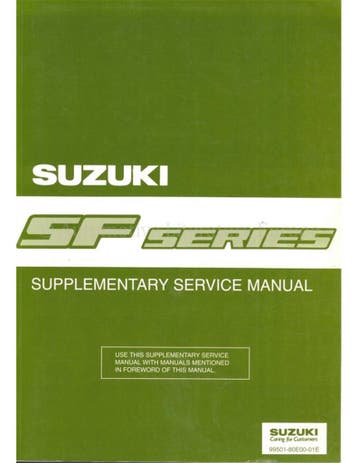 1996 SUZUKI SWIFT SUPPLEMENT WERKPLAATSHANDBOEK ENGELS
