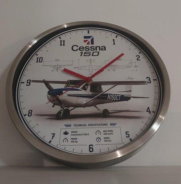 Wandklok - Modern Glas, Metaal - 2020+ - Cessna 150