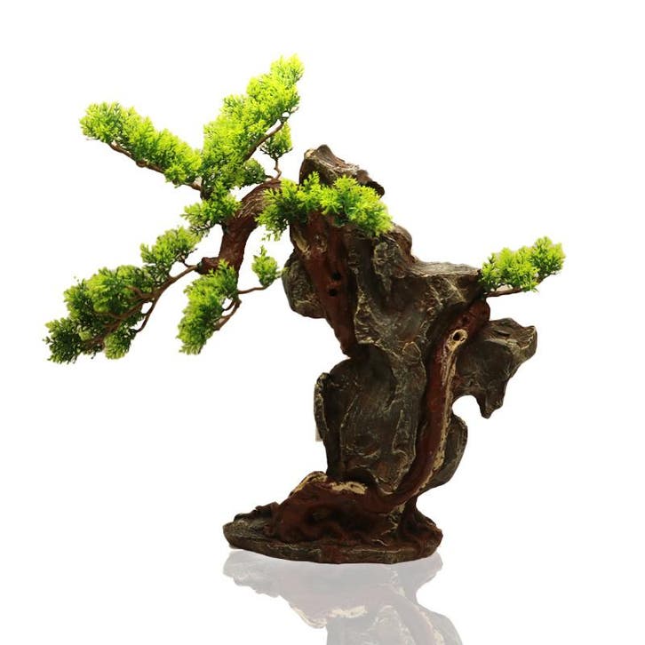 Bonsai boom op rots OS-307 - aquarium decoratie, Dieren en Toebehoren, Vissen | Aquaria en Toebehoren, Nieuw, Ophalen of Verzenden