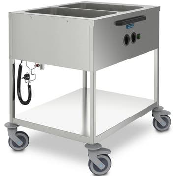 Bain-Marie Wagen | Elektrisch | 2x 1/1 GN |  90°C | 1.4kW, Verzenden