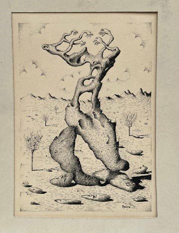 Georges Spiro (1909-1994) - Arbre anthropomorphe paysage