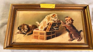 Irene Jenkin (XX) - Three Puppies Discovering a Treasure