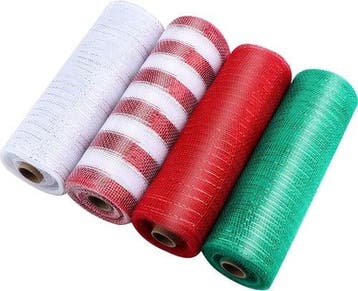 Decomesh metallic wit zilverdraad 26 cm rol 9 meter voor, Nieuw