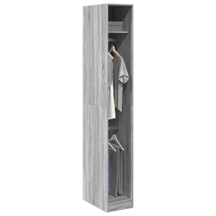 vidaXL Kledingkast 30x50x200 cm bewerkt hout grijs sonoma, Huis en Inrichting, Kasten | Kleerkasten, Nieuw, Verzenden