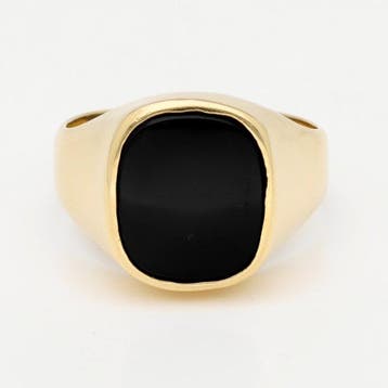Ring - 18 karaat Geel goud - Onyx