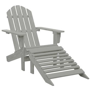 vidaXL Tuinstoel Adirondack voetenbank tafel massief, Tuin en Terras, Verzenden, Nieuw