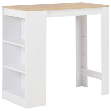 vidaXL Bartafel met schap 110x50x103 cm wit, Verzenden
