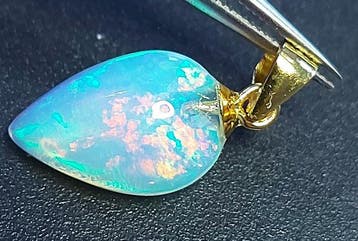 Ethiopische opaal hanger 2,22 ct op verguld S925-zilver