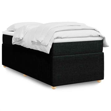 vidaXL Boxspring met matras stof zwart 90x200 cm, Verzenden, Nieuw