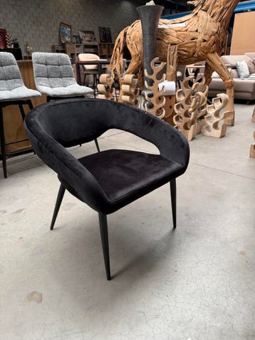 Fauteuil black velvet (nieuw, outlet)