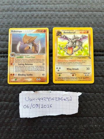 Pokémon - 2 Card - Kabutops, Aerodactyl Foil - WOTC, Hobby en Vrije tijd, Verzamelkaartspellen | Pokémon, Nieuw