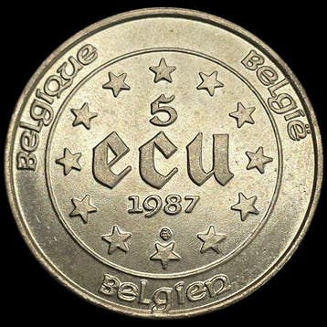 Belgique. 5 Ecu 1987 (Sans prix de réserve), Timbres & Monnaies