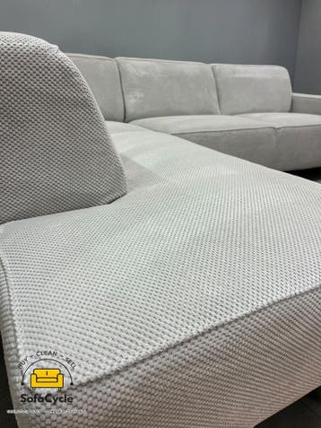 Manchester hoekzetel wit in bouclé, hoek R – overstock, Verzenden