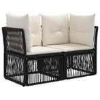 vidaXL Tuin Sofa 2-Aantal zitplaatsen Zwart poly rattan, Tuin en Terras, Verzenden, Nieuw