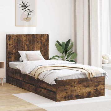 vidaXL Bedframe met opbergruimte en hoofdbord met lade, Huis en Inrichting, Slaapkamer | Bedden, Verzenden, Nieuw
