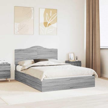 vidaXL Opbergbed met lade Grijs Sonoma 150 x 200 cm Bewerkt, Verzenden, Nieuw