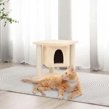 vidaXL Kattenmeubel met sisal krabpalen 37 cm crèmekleurig, Verzenden