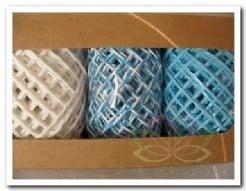 Touw Koord Turquoise-Wit 3 rollen =15 meter, Hobby & Loisirs créatifs