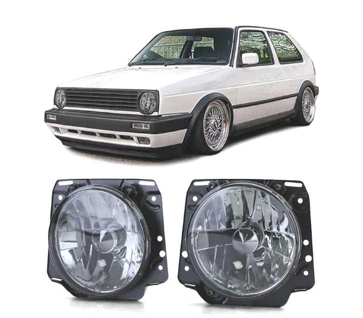 Phares Pour Volkswagen Vw Golf Mk2 83-91 Fumé Fond Chromé, Autos : Pièces & Accessoires, Éclairage, Envoi