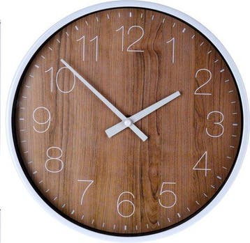 2dekans | Wandklok bamboe - 25 cm - klok wand - kamer, Ophalen of Verzenden, Nieuw