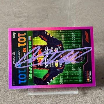 Red Bull Racing - Topps 348 100 club card signed pink