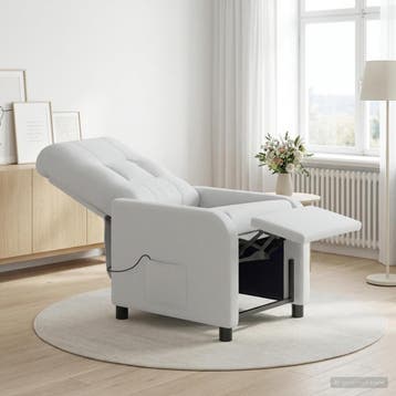 vidaXL Massage Relaxstoel Wit Stof, Verzenden, Nieuw