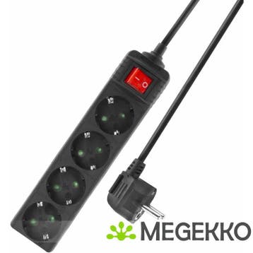 ACT Stekkerdoos met lichtgevende schakelaar. 4 sockets. 2 m., Verzenden, Nieuw