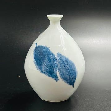 Vaas - Porselein, Sometsuke, Kodachi-mon, Hoogte 15 cm -