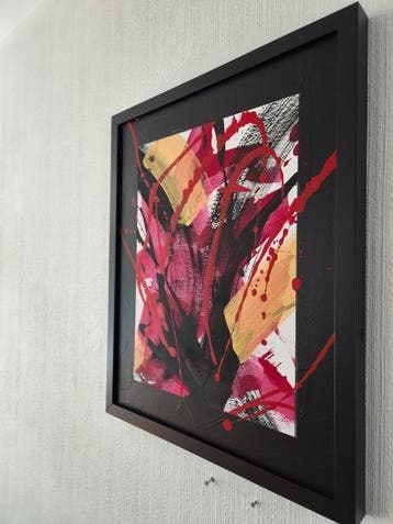 Liesens - Vulcano (Handpainted on white canvas met lijst)