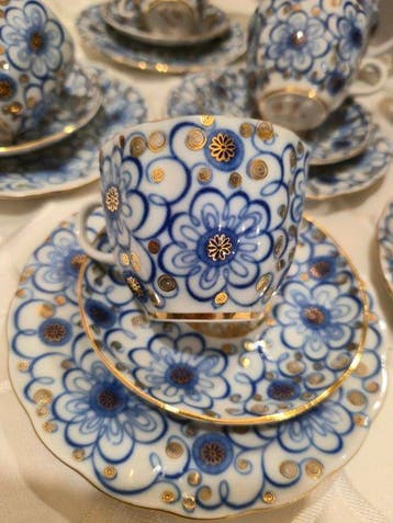 Lomonosov Imperial Porcelain Factory - Service à café pour 6