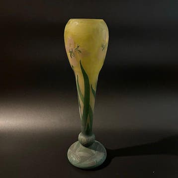 Daum - Vaas - Glas - Iris Vase - Hoogte 44 cm, Antiquités & Art, Antiquités | Verre & Cristal