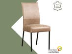 Leren eetkamerstoel Real - Vintage Taupe (taupe/bruin) -, Ophalen of Verzenden