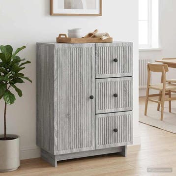 vidaXL Dressoir met lade Grijs sonoma 66 x 34,5 x 90 cm, Huis en Inrichting, Kasten | Dressoirs, Verzenden, Nieuw