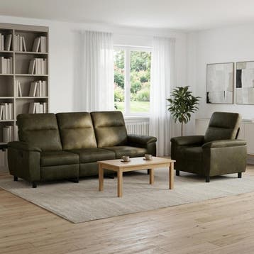 vidaXL bank / zetelstel 2 pcs Leger Groen Kunst Suède Leer, Verzenden