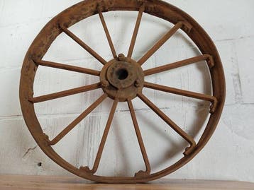 Antique Steel Wheel - Wiel - 1920, Antiek en Kunst
