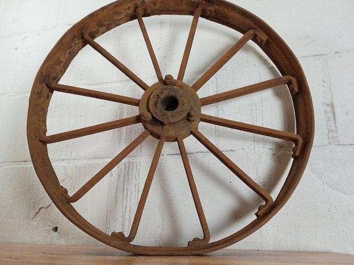 Antique Steel Wheel - Wiel - 1920, Antiek en Kunst, Curiosa en Brocante