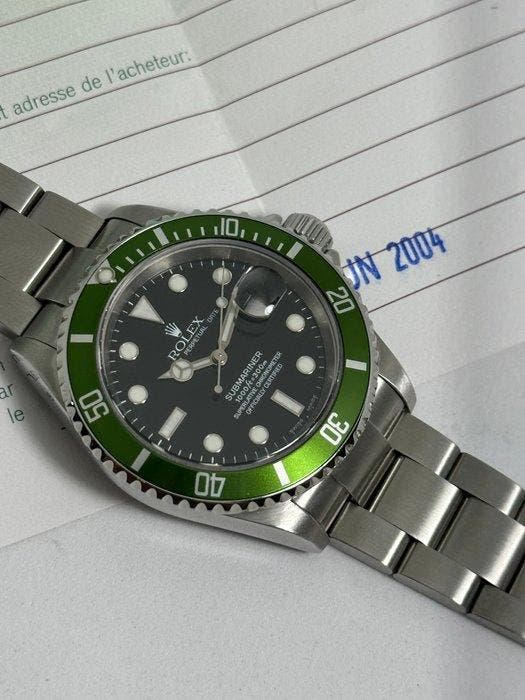 Rolex - Submariner Date Kermit Fat 4 - 16610LV - Homme -, Bijoux, Sacs & Beauté, Montres | Hommes