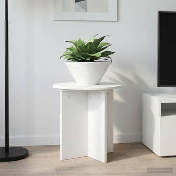 vidaXL Plantenstand 2 st Wit Ø40 x 40 cm Bewerkt hout, Verzenden, Nieuw