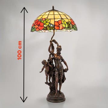 Monumentale Lampada Scultorea Stile Tiffany h 100 cm – Base