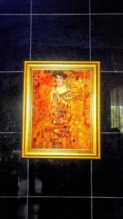 Baltic Amber mozaïekfoto - Gustav Klimt - Adele - Barnsteen, Collections, Minéraux & Fossiles