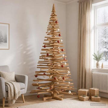 vidaXL Houten kerstboom KOTKA 210 cm Massief grenenhout, Diversen, Verzenden, Nieuw