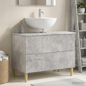 vidaXL Wastafel kabinet voor de badkamer ARNHEM Betongrijs, Verzenden