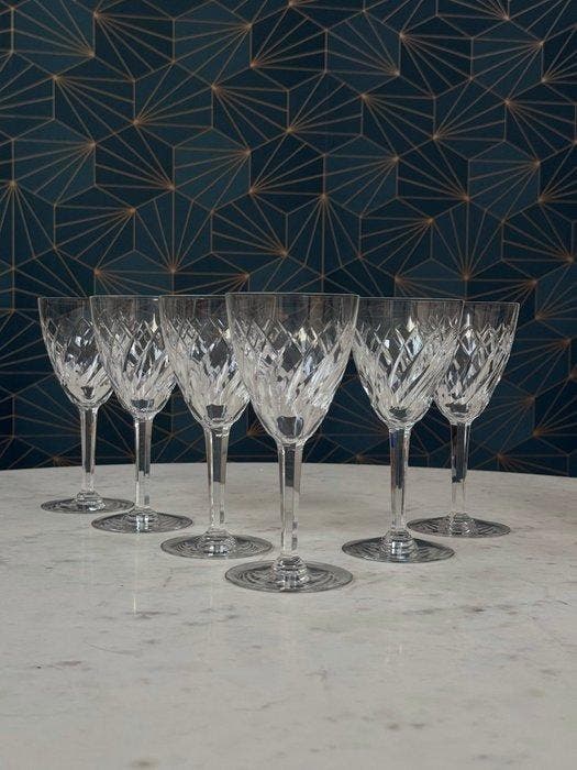 Val Saint Lambert - Verre à vin (6) - Service GEVAERT -, Antiquités & Art, Art | Objets design