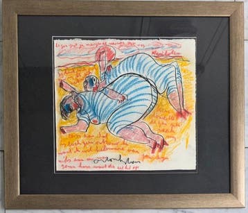 Anton Heyboer (1924-2005) - Zomer !! Baddame aan het strand