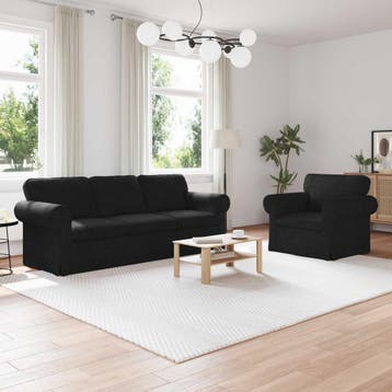 vidaXL bank / zetelstel 2 st Zwart Stof, Verzenden