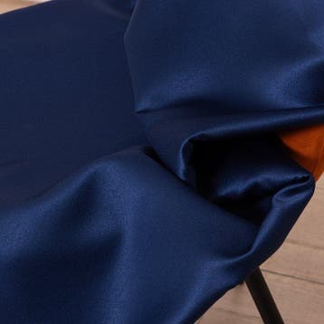 BA082 - Glanzend nachtblauw satijn – Elegante stof -