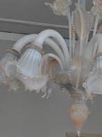 Lustre - Verre de Murano - Crème/or, Antiquités & Art