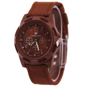 Fako - Horloge - Army - Bruin, Verzenden, Nieuw