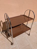 Serveerwagen - vouwbaar - Chroom, mier - Desserte met