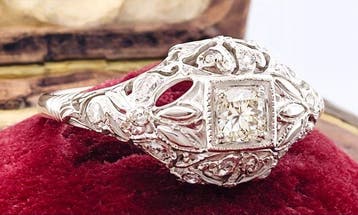 Zonder minimumprijs - Ring Platina Diamant (Natuurlijk) -, Nieuw